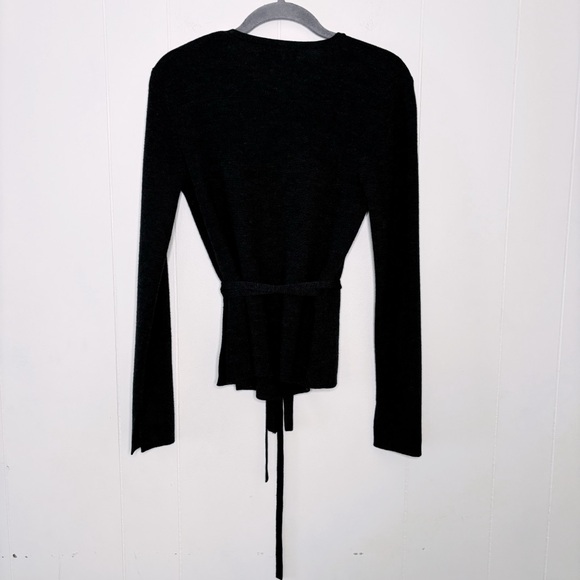 Banana Republic Charcoal Grey Merino Wool Wrap Cardigan S - Picture 2 of 11